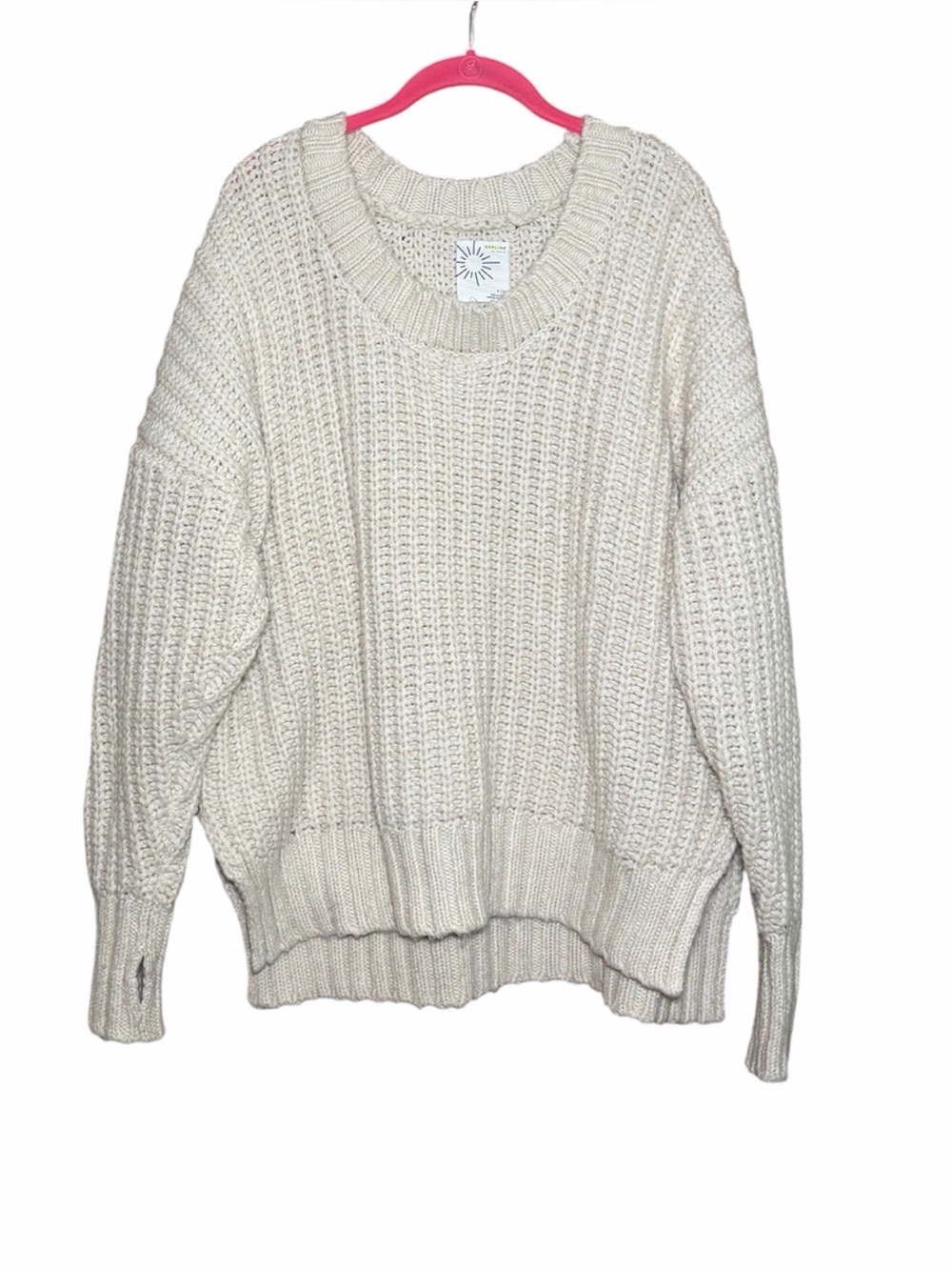 OFFLINE by Aerie Cream Ivory Chunky Ribbed Oversized Sweater Cozy Knit S